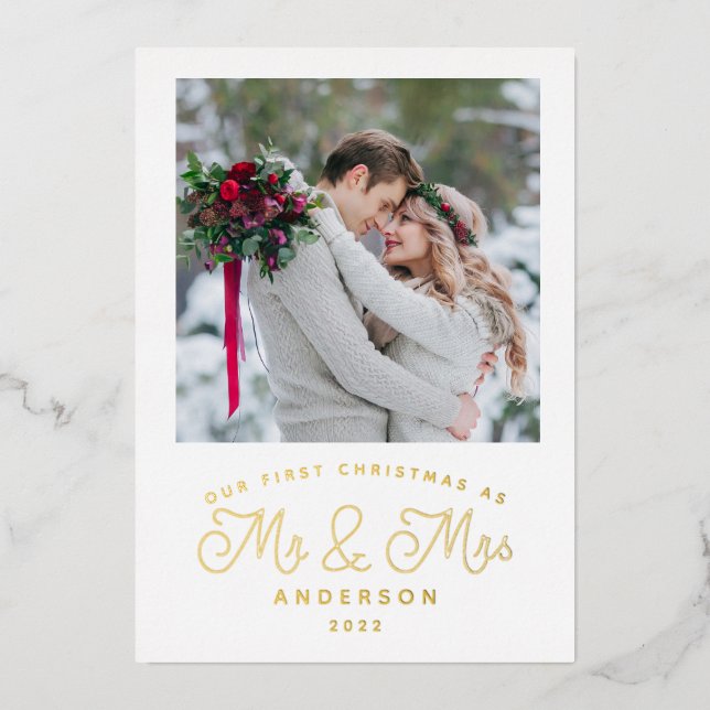 First Married Christmas Wedding Announcement (Front)