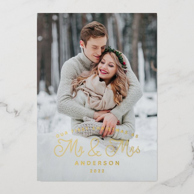 First Married Christmas Wedding Announcement (Front)