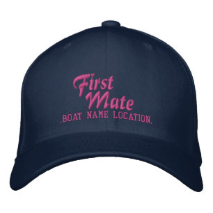 FIRST MATE Customisable Boat Name Your Name Embroidered Hat