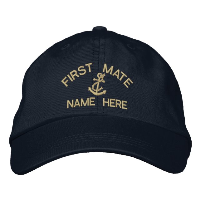 First Mate - customisable Embroidered Hat (Front)