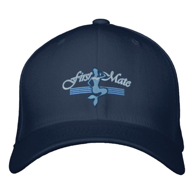 FIRST MATE Mermaid Embroidered Design Hat (Front)