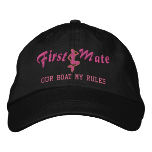 First Mate Mermaid Our Boat My Rules Embroidered Hat