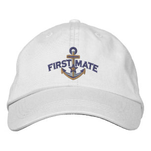 First Mate Nautical Star Anchor Embroidery Embroidered Hat