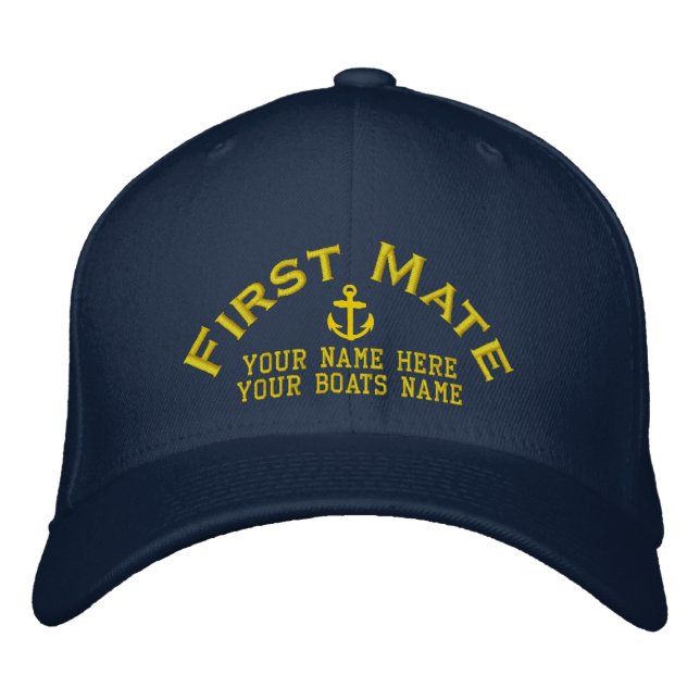 First mate sailing boat crew embroidered hat (Front)