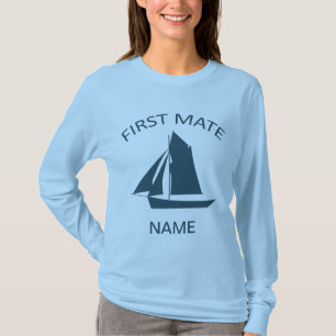 First Mate Sailor Name Ladies Blue T-Shirt