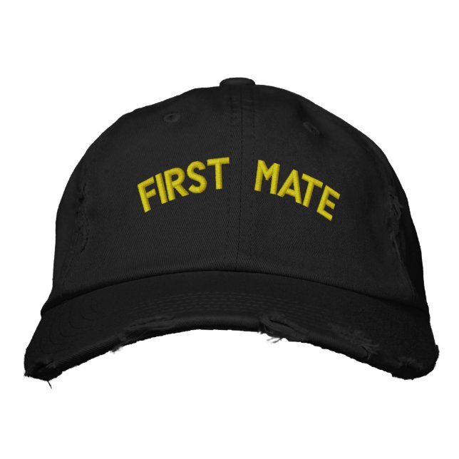 First mate text embroidered hat (Front)