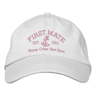First Mate With Anchor Personalised Embroidered Hat
