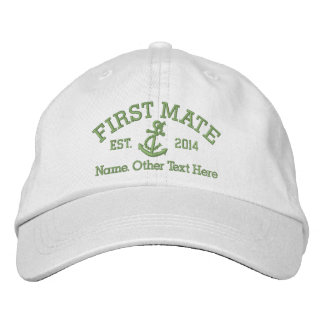 First Mate With Anchor Personalised Embroidered Hat