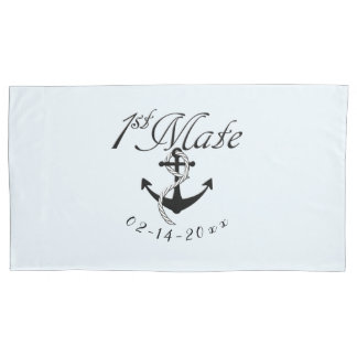 First Mate with Anchor Pillowcase