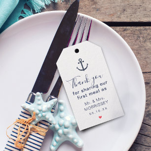 First Meal Nautical Wedding Favour Tag