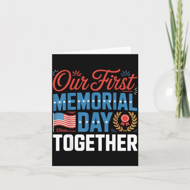 First Memorial Day Together American Flag Couples Card (Front)