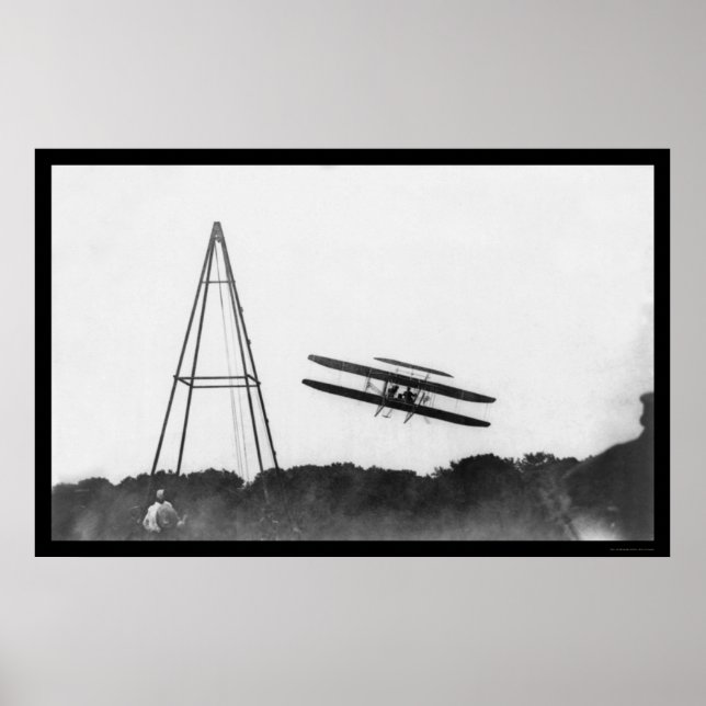 First Military Plane Flight, Orville Wright 1909 Poster (Front)