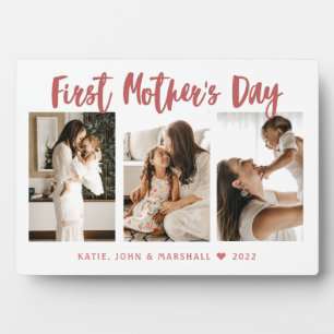 First Mother’s Day Calligraphy 3 Photo Gift Plaque