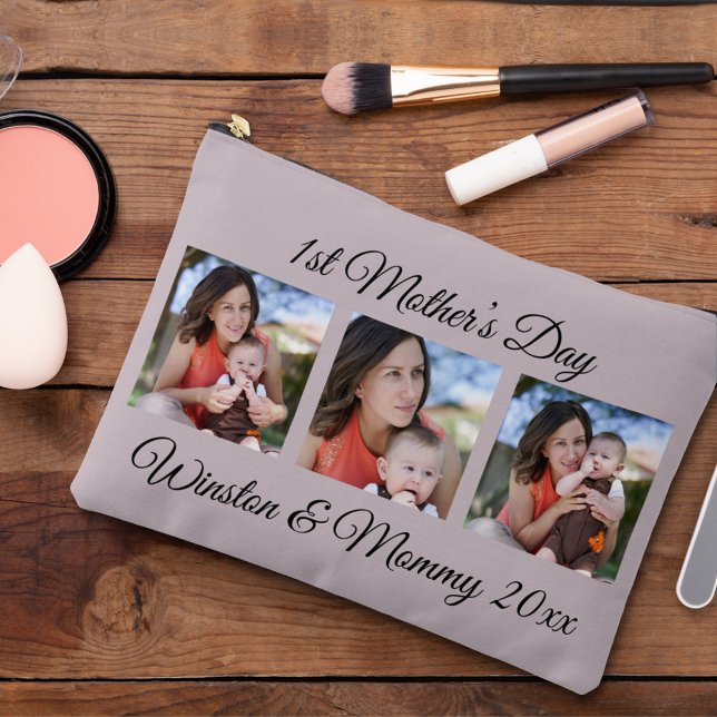 First Mother’s Day Custom Photos & Text Accessory Pouch (Creator Uploaded)