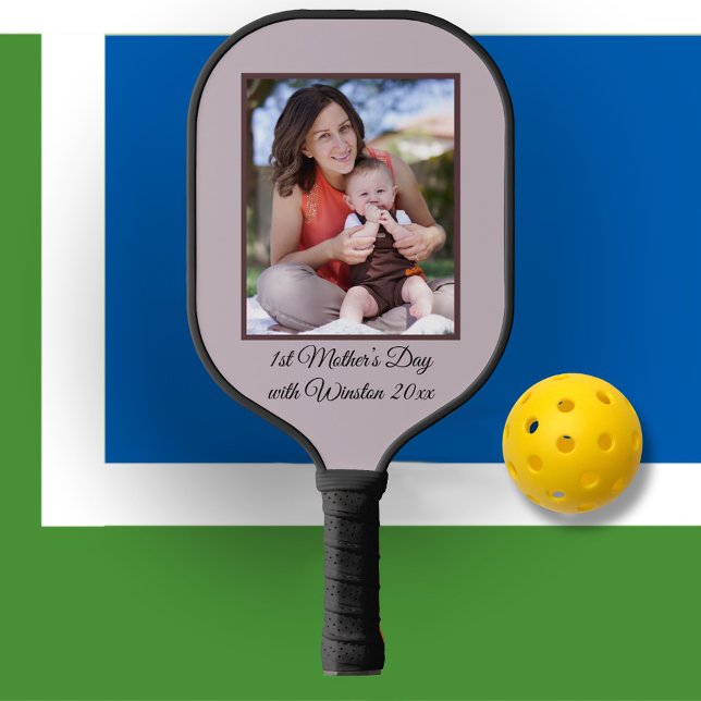 First Mother’s Day Photo Throw Pillow Pickleball Paddle (Creator Uploaded)