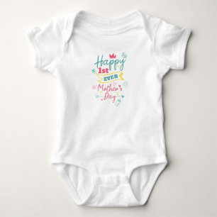 First Mothers Day 1st Time Mum Cute Baby Bodysuit