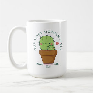 FIRST MOTHER'S DAY 2025, funny cactus Coffee Mug