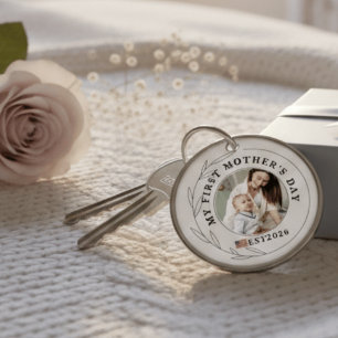 First Mother's Day 2026 Custom Photo   America 250 Key Ring