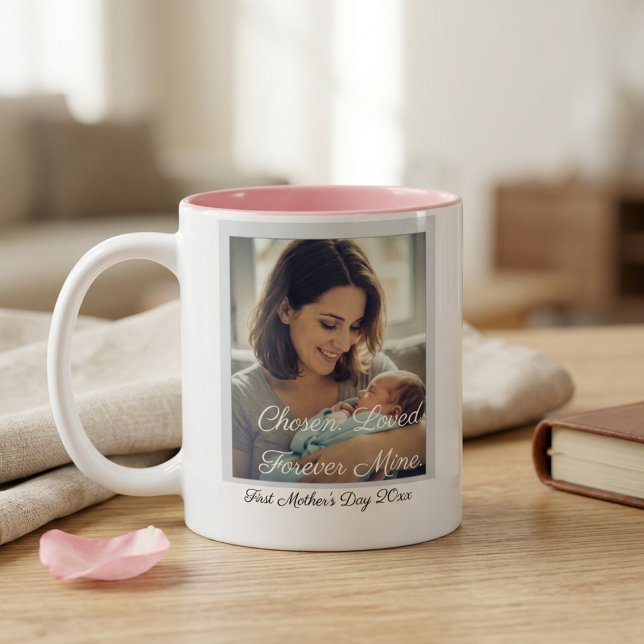First Mother's Day After Adoption Personalized Two-Tone Coffee Mug (Creator Uploaded)