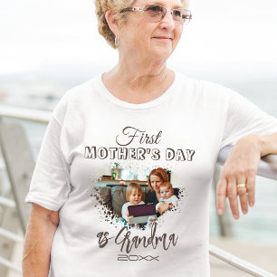  First Mother's day as grandma Heart photo T-Shirt