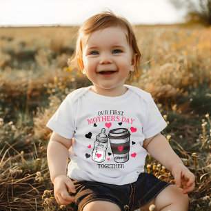 First Mother's Day Baby Bottle and Coffee Cup Bodysuit