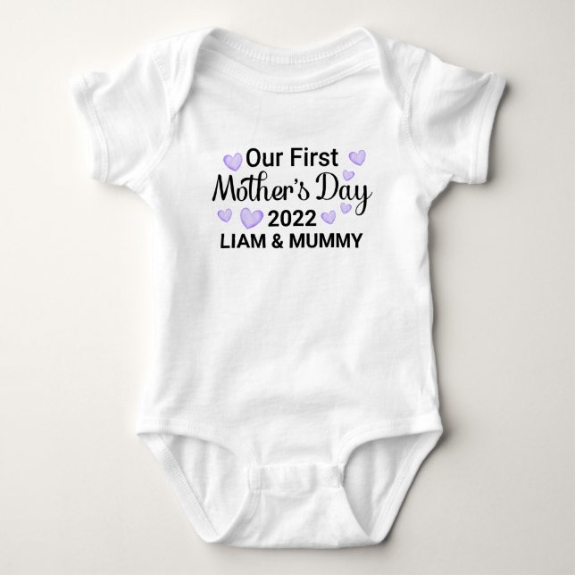 First Mother's Day Baby Boy Bodysuit (Front)