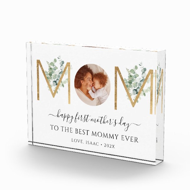 First Mother's Day Botanical Letters Photo Block (Right)