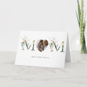 First Mother's Day Botanical Letters Photo Card