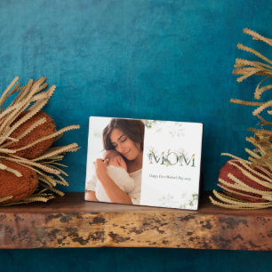 First Mother's Day Botanical Letters Photo Plaque