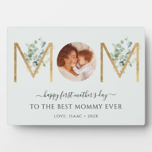First Mother's Day Botanical Letters Photo Plaque