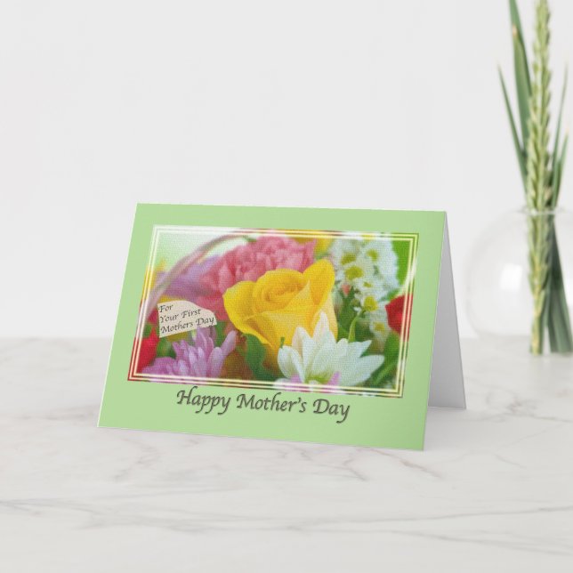 First Mothers Day Card with Flowers (Front)