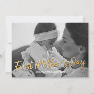 First Mother's Day Classic Script Full Photo Card