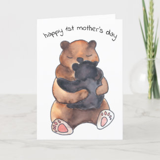 First Mother's Day Cute Baby Bear Hug Card