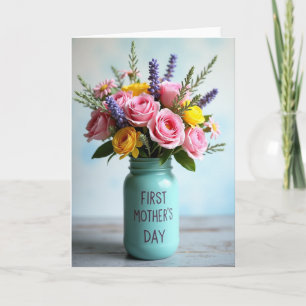 First Mothers Day Floral Bouquet Card