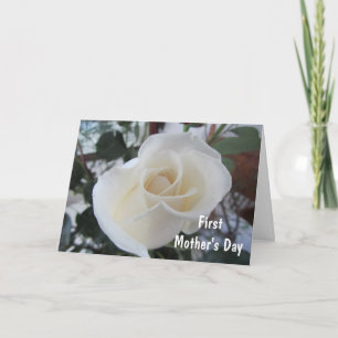 First Mother's Day-for Daughter-White Rose Card