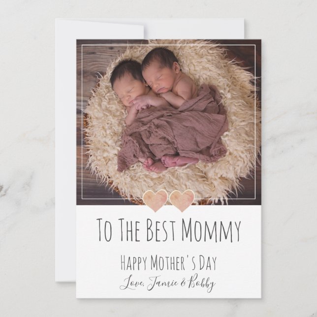 First Mothers Day From Twins Holiday Card (Front)