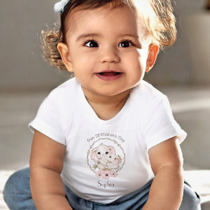 First Mother's Day Girl Elephant Personalised Baby T-Shirt
