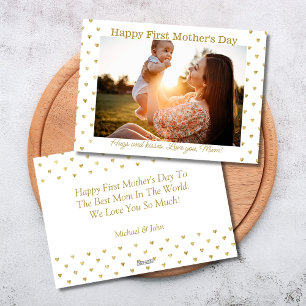 first mothers day, gold scrip photo holiday card