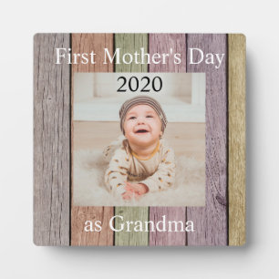 First  Mother's Day Grandma Custom Photo Plaque