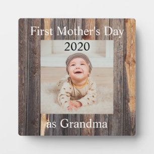 First  Mother's Day Grandma Custom Photo Plaque
