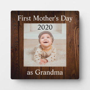 First  Mother's Day Grandma Custom Photo Plaque