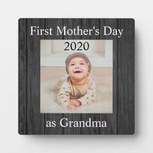 First  Mother's Day Grandma Custom Photo Plaque