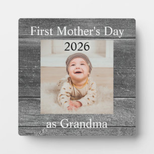 First  Mother's Day Grandma Custom Photo Plaque