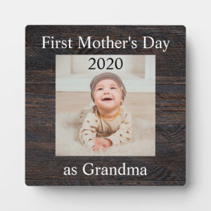 First  Mother's Day Grandma Custom Photo Plaque
