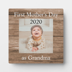 First  Mother's Day Grandma Custom Photo Plaque