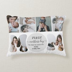 First mother's Day Photo Collage Plaque Decorative Cushion
