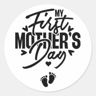 First Mothers Day Pregnancy Announcement Mum To Be Classic Round Sticker