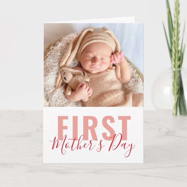 First Mother's Day Script Photo Holiday Card (Front)