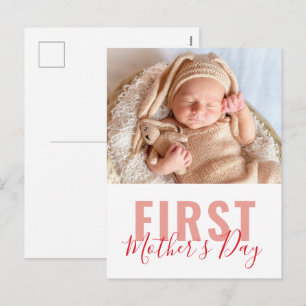First Mother's Day Script Photo Holiday Postcard