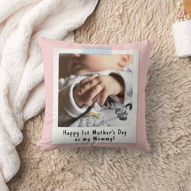 First Mother's Day Snapshot Style Photo Keepsake Cushion (Blanket)